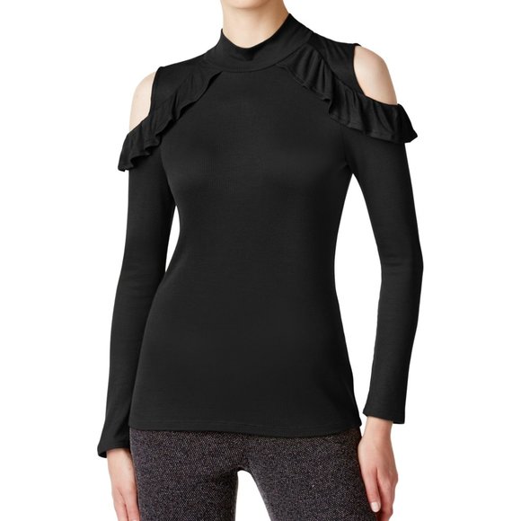 Maison Jules Antibes Cold Ruffled Shoulder Top - Picture 1 of 5